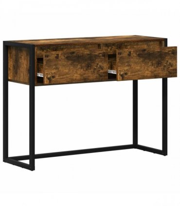 vidaXL End Table Smoke Oak 100 x 36 x 75 cm Engineered Wood