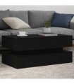vidaXL Coffee Table with LED Lights Black Oak 90x50x40 cm