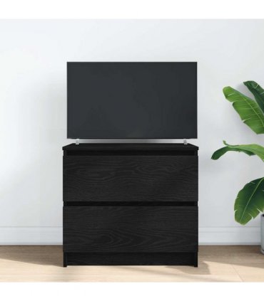 vidaXL TV Cabinet Black 60x35x54 cm Engineered Wood