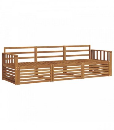 vidaXL Outdoor Sofa Set 3 pcs Natural Solid Acacia Wood