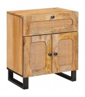 vidaXL Bedside Cabinet Natural 50 x 33 x 60 cm Solid Mango Wood