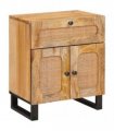 vidaXL Bedside Cabinet Natural 50 x 33 x 60 cm Solid Mango Wood