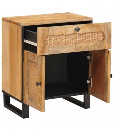 vidaXL Bedside Cabinet Natural 50 x 33 x 60 cm Solid Mango Wood