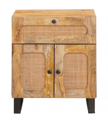 vidaXL Bedside Cabinet Natural 50 x 33 x 60 cm Solid Mango Wood