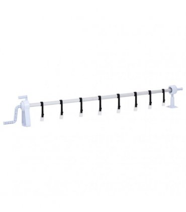 vidaXL Pool Cover Roller | White | Plastic | Adjustable | Telescopic technology