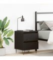 vidaXL Bedside Cabinet Black oak 40 x 35 x 50 cm Engineered wood