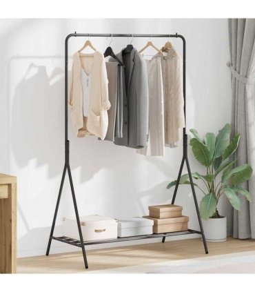 vidaXL Clothes Rack with Storage Black 100 x 56 x 154 cm Steel