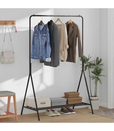 vidaXL Clothes Rack with Storage Black 100 x 56 x 154 cm Steel