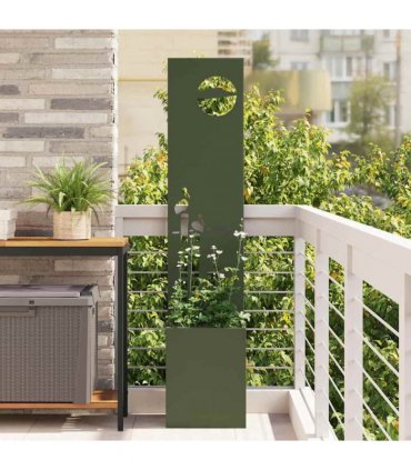 vidaXL Garden Privacy Screen Olive green 32 x 150 cm Cold-rolled steel