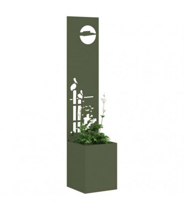 vidaXL Garden Privacy Screen Olive green 32 x 150 cm Cold-rolled steel