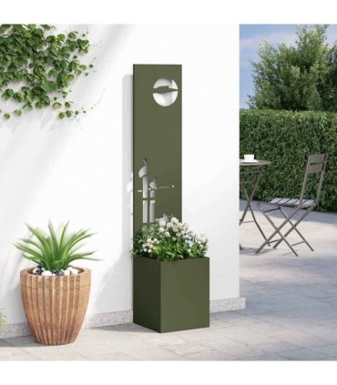 vidaXL Garden Privacy Screen Olive green 32 x 150 cm Cold-rolled steel