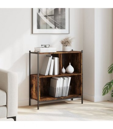 vidaXL Bookcase Smoked Oak 72x28x77.5 cm Engineered Wood