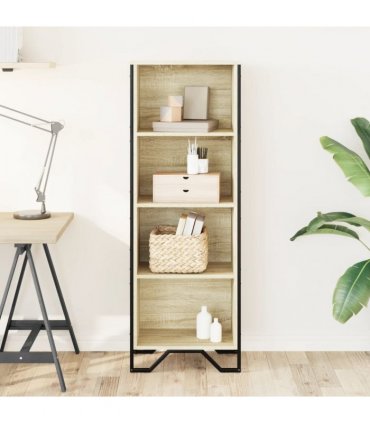 vidaXL Bookcase Sonoma Oak 50x31x137.5 cm Engineered Wood
