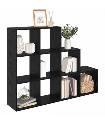 vidaXL Room Divider Bookcase Black Oak 137.5 x 29 x 103.5 cm
