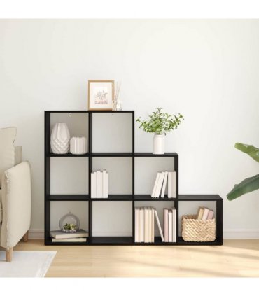 vidaXL Room Divider Bookcase Black Oak 137.5 x 29 x 103.5 cm