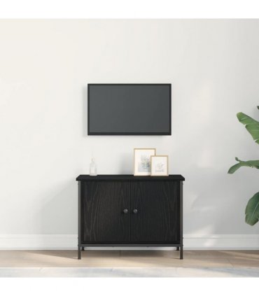 vidaXL TV Cabinet Black Oak 60 x 35 x 45 cm Engineered Wood