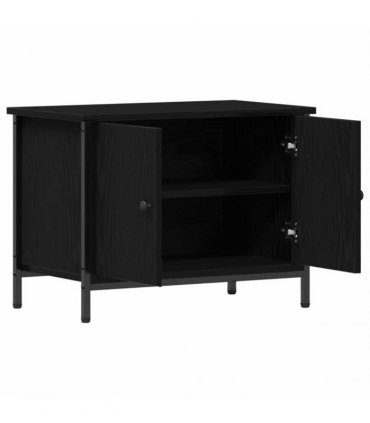 vidaXL TV Cabinet Black Oak 60 x 35 x 45 cm Engineered Wood