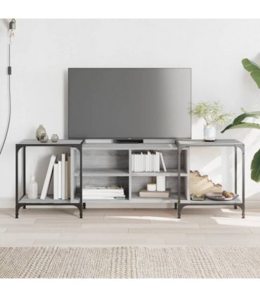 vidaXL TV Cabinet Grey Sonoma 153x37x50 cm Engineered Wood