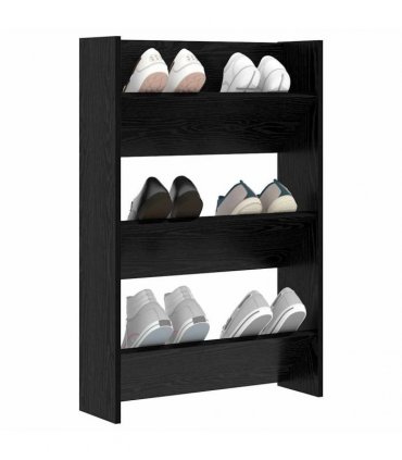 vidaXL Shoe Cabinet Black Oak 60 x 18 x 90 cm Engineered Wood