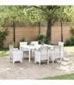 vidaXL Garden Table White 150 x 100 x 73 cm Poly Rattan