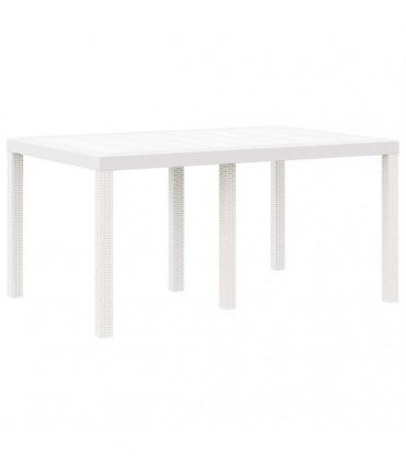 vidaXL Garden Table White 150 x 100 x 73 cm Poly Rattan