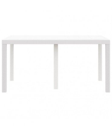 vidaXL Garden Table White 150 x 100 x 73 cm Poly Rattan