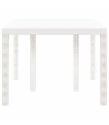 vidaXL Garden Table White 150 x 100 x 73 cm Poly Rattan