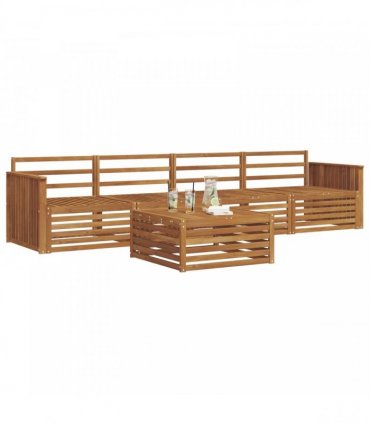 vidaXL Outdoor Sofa Set 5 pcs Natural Solid Acacia Wood