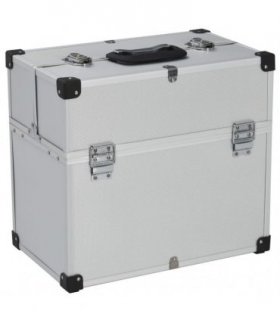 vidaXL Tool Case 38x22.5x34 cm Silver Aluminum