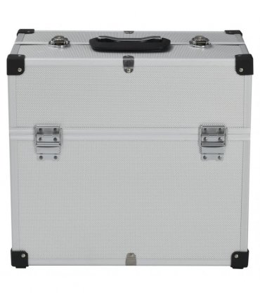 vidaXL Tool Case 38x22.5x34 cm Silver Aluminum