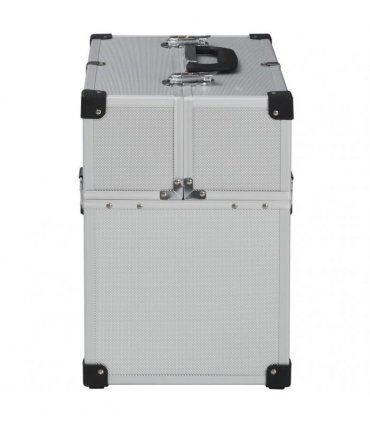 vidaXL Tool Case 38x22.5x34 cm Silver Aluminum