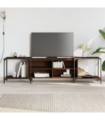 vidaXL TV Cabinet Brown Oak 203x37x50 cm Engineered Wood