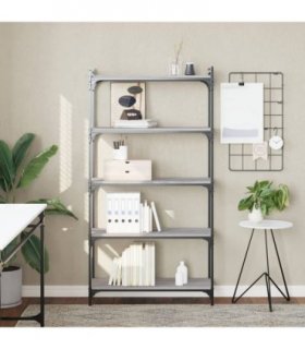 vidaXL Bookcase 5-Tier Grey Sonoma 80x30x154 cm Engineered Wood