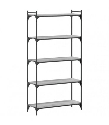 vidaXL Bookcase 5-Tier Grey Sonoma 80x30x154 cm Engineered Wood