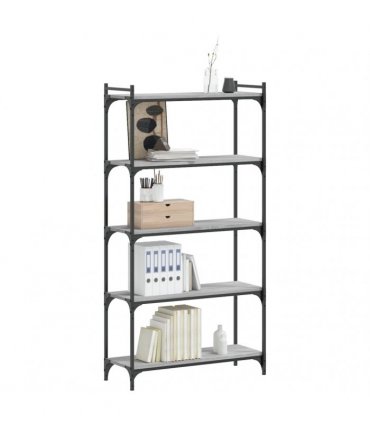 vidaXL Bookcase 5-Tier Grey Sonoma 80x30x154 cm Engineered Wood