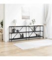 vidaXL Console Table Black Oak 200 x 30 x 75 cm Engineered Wood