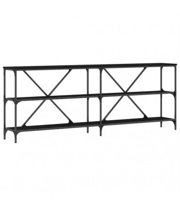 vidaXL Console Table Black Oak 200 x 30 x 75 cm Engineered Wood
