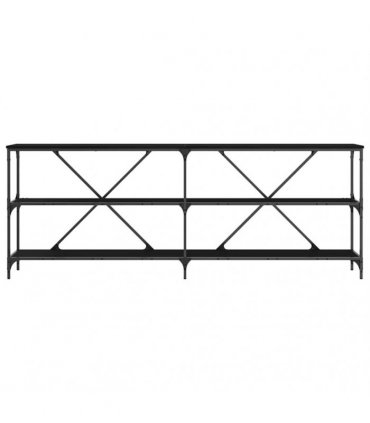 vidaXL Console Table Black Oak 200 x 30 x 75 cm Engineered Wood