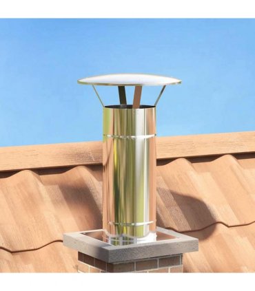 vidaXL Chimney Extension Silver 35 x 35 x 65 cm Stainless Steel