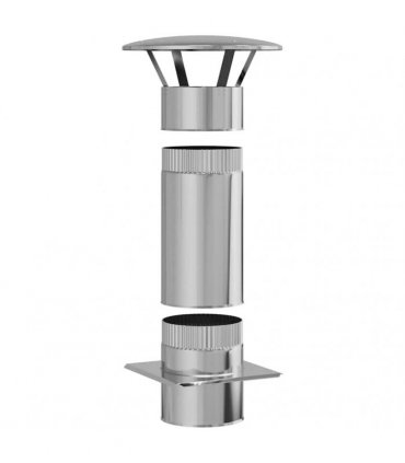 vidaXL Chimney Extension Silver 35 x 35 x 65 cm Stainless Steel