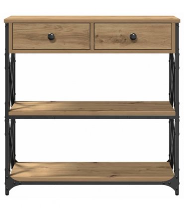 vidaXL Console Table with Drawer Artisan oak 75 x 28 x 75 cm