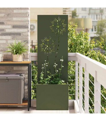 vidaXL Garden Privacy Screen Olive green 50 x 140 cm Cold-rolled steel