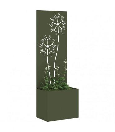 vidaXL Garden Privacy Screen Olive green 50 x 140 cm Cold-rolled steel