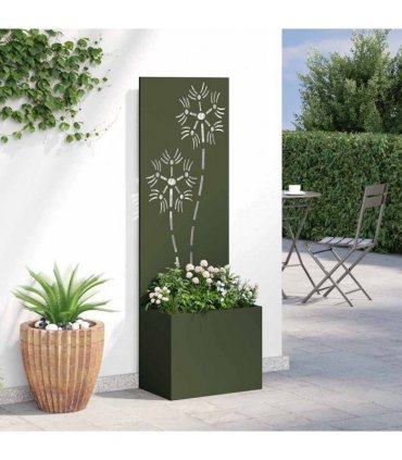 vidaXL Garden Privacy Screen Olive green 50 x 140 cm Cold-rolled steel