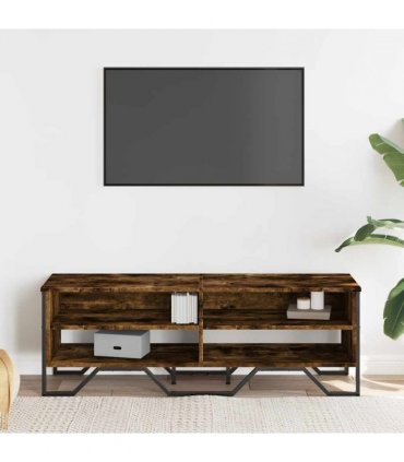 vidaXL TV Cabinet Smoked Oak 122x34x41 cm Engineered Wood