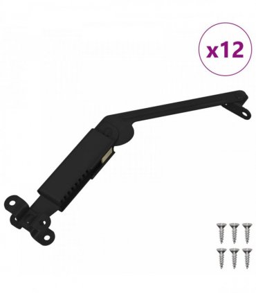 vidaXL Lid Support Hinge 12 pcs Black 192 x 32 x 50 mm Steel