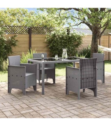 vidaXL Garden Chair 4 pcs Light Grey 53 x 49 x 85 cm Polypropylene