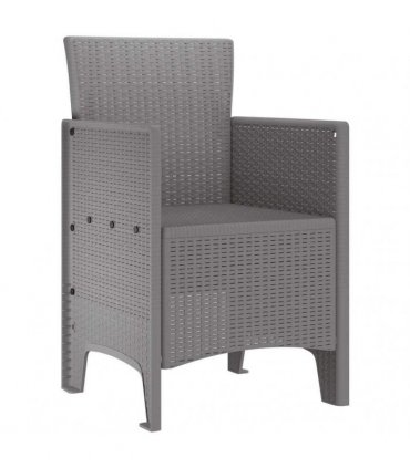 vidaXL Garden Chair 4 pcs Light Grey 53 x 49 x 85 cm Polypropylene
