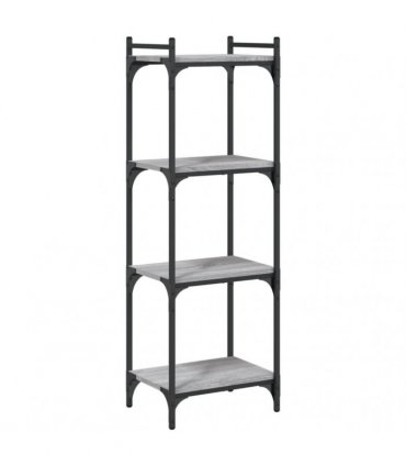 vidaXL Bookcase 4-Tier Grey Sonoma 40x30x120 cm Engineered Wood