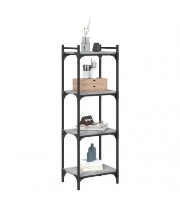 vidaXL Bookcase 4-Tier Grey Sonoma 40x30x120 cm Engineered Wood